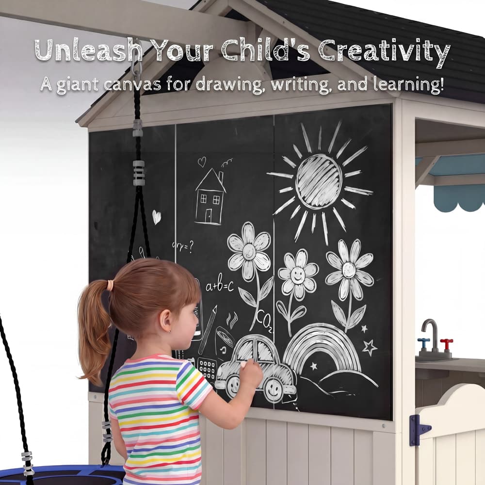 Wooden Kids Outdoor Playhouse thumbnail 5