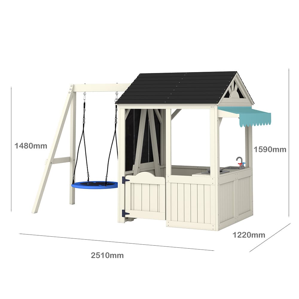 Wooden Kids Outdoor Playhouse thumbnail 4