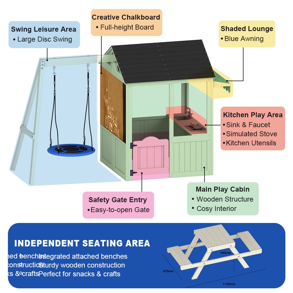 Wooden Kids Outdoor Playhouse thumbnail 8