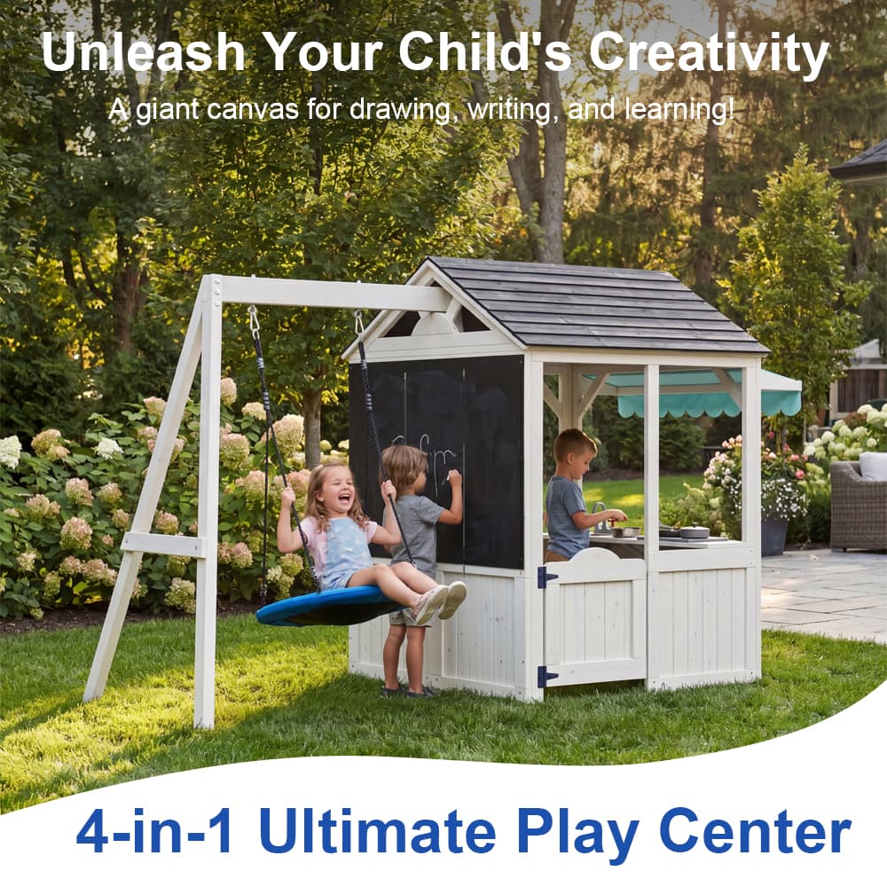 Wooden Kids Outdoor Playhouse thumbnail 6
