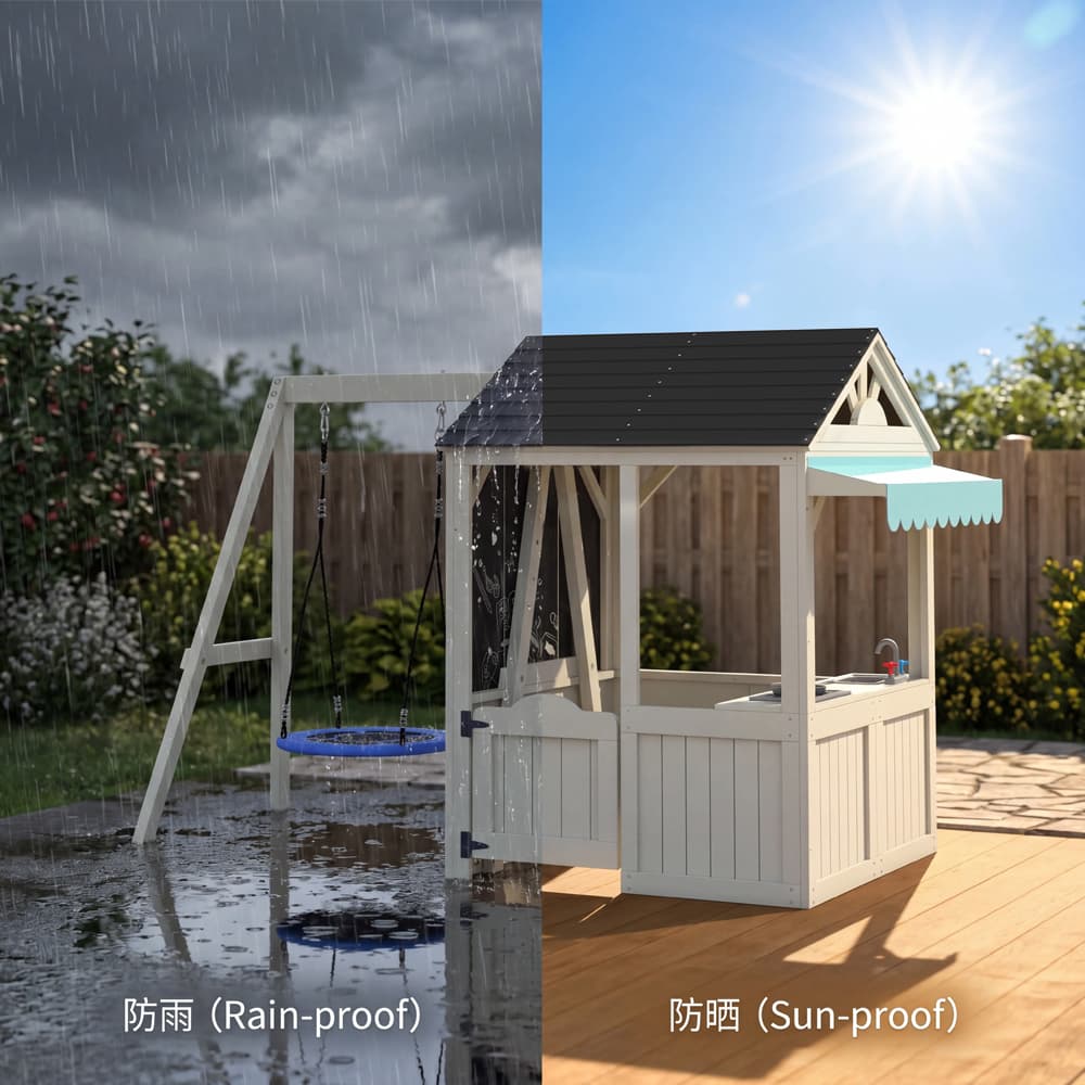 Wooden Kids Outdoor Playhouse thumbnail 9