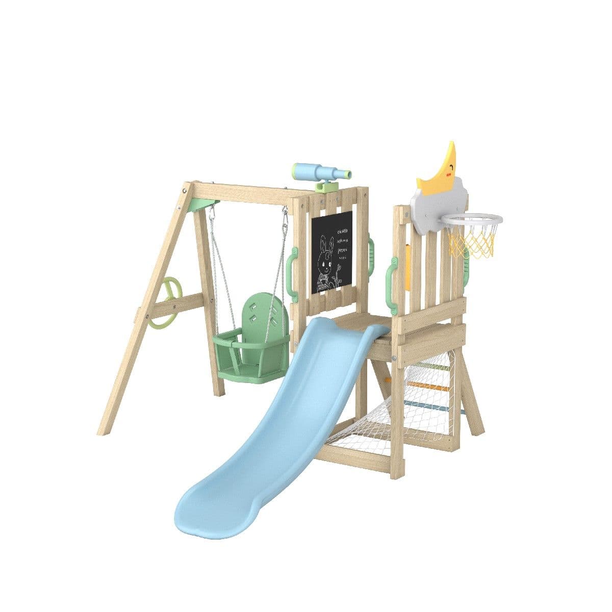 Multi-Function Wooden Kids Playground Set