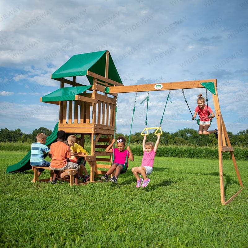 Kids Backyard Wooden Swing Sets thumbnail 5