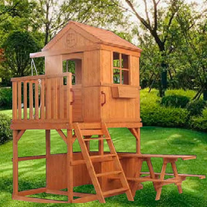Outdoor Wooden Playhouse for Backyard thumbnail 3