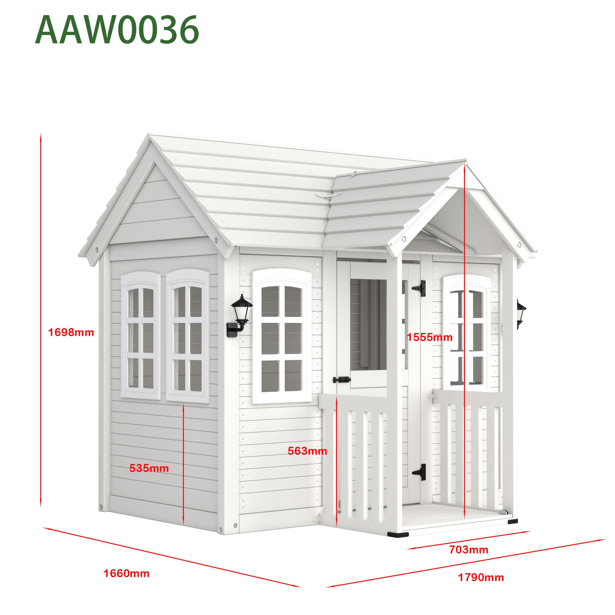 🌿 Discover the AAW0036 Outdoor Kids Wooden Playhouse — crafted from solid fir wood for lasting quality your family can trust.