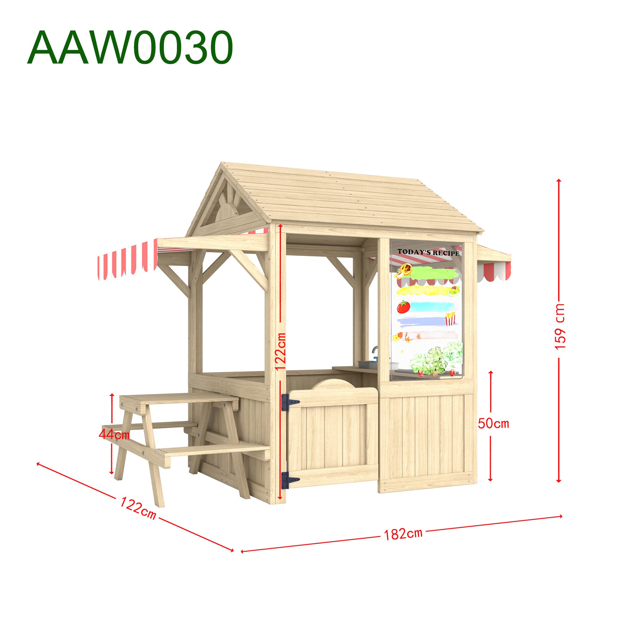 AAW0030 Wooden Market Stall and Picnic Playset – The Ultimate Backyard Activity Hub!