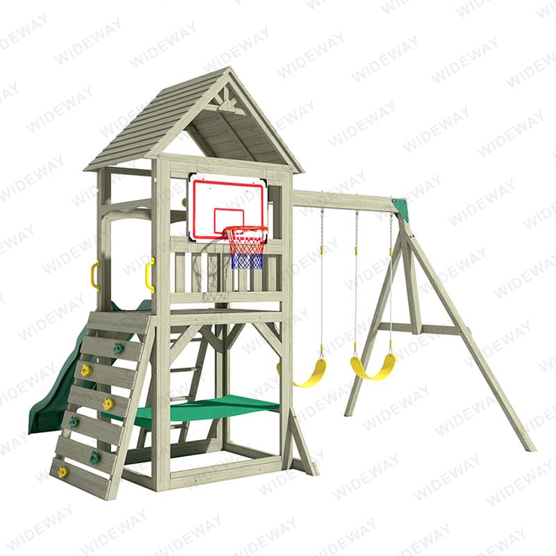 Dragon-Casa Wooden Swing Set